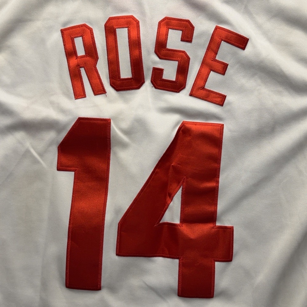 Cincinnati Reds Pete Rose #14 1976 Vintage Style MLB Baseball Jersey Mens 48 - Picture 13 of 16